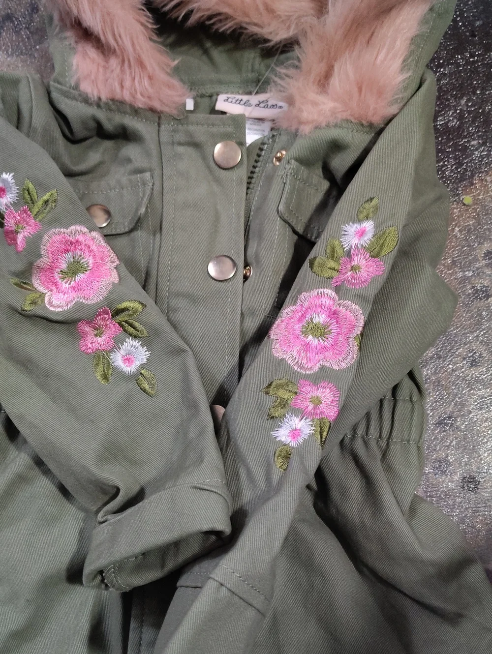 Nwot 2t Girls Olive And Pink Jacket $45